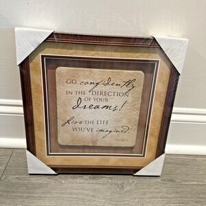 Havoc Gifts THOREAU Quote GO CONFIDENTLY Dream LIVE LIFE Wall Art SHADOW BOX 12"